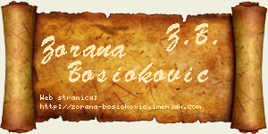 Zorana Bosioković vizit kartica